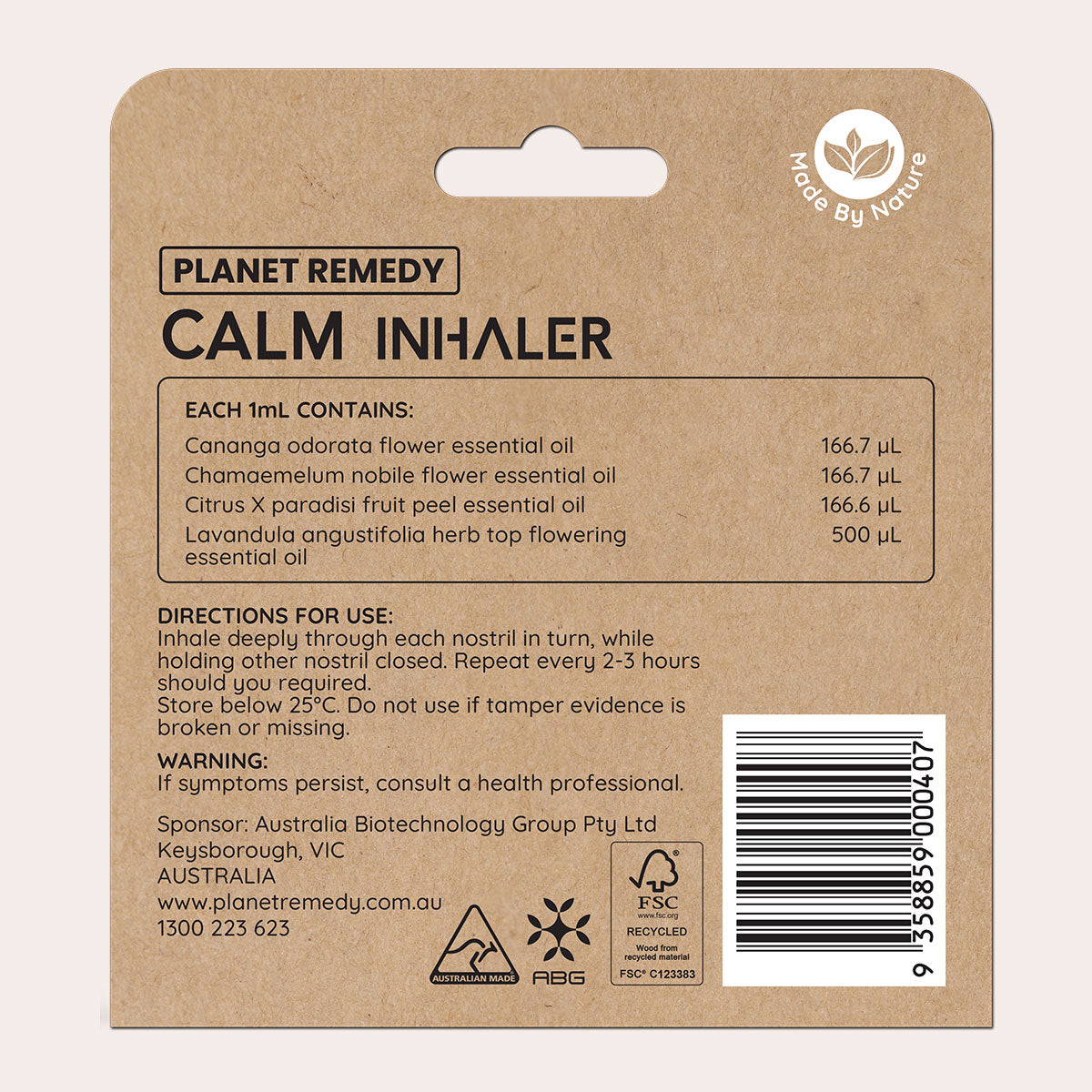 Calming Inhaler Calm Wellness Inhaler - Planet Remedy